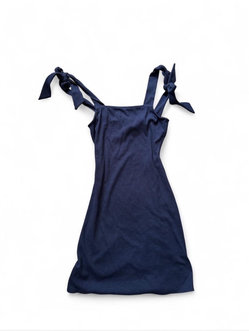 Sézane navy blue mini dress with tie straps #sezane #mini